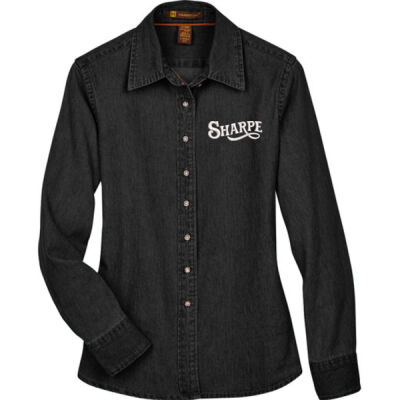 M550W - Harriton Long Sleeve Denim Shirt Woman's Thumbnail