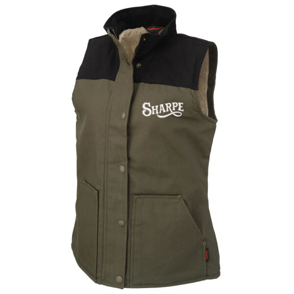 NEW WV09 - Embroidered Women’s Duck Sherpa-Lined Vest Thumbnail